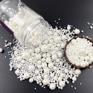 Sprinkles- White pearls big and small (50 gms) 021