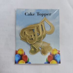 Acrylic heart golden (10pc)