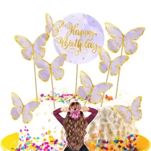 Butterfly birthday topper Blue