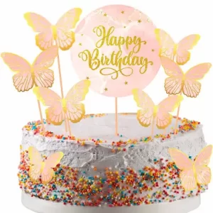 Butterfly birthday topper Pink