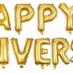 Foil balloon Happy anniversary-Golden