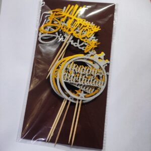 Happy birthday cake toppers hori  & round mix (10pcs)