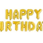 Foil balloon Happy Birthday-Gold