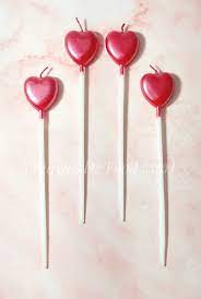 Candle- Heart ( Red-4 pc set)