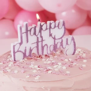 Candle- Glitter Happy Birthday