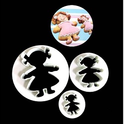 Cutter Fondant 3pc Baby Girl