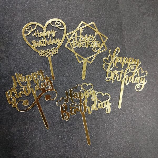 Acrylic toppers HAPPY BIRTHDAY ANY ONE DESIGN 5 inches