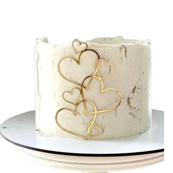 New connecting acrylic heart golden ( 2pc )