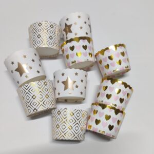 Premium quality bakestable cups golden print 50 pc small